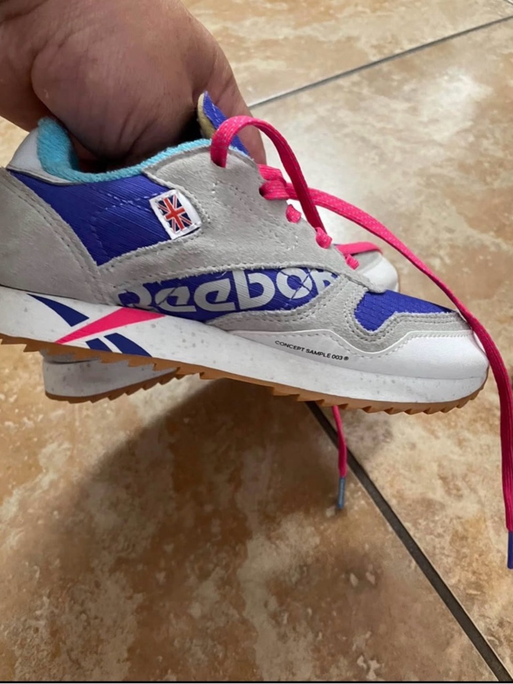 Reebok Kids Sneaker in White, Purple & Pink